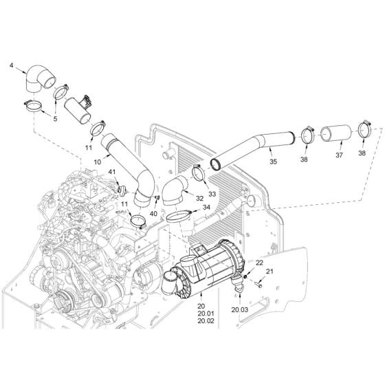 Air Filter System for Hamm HD10i - 12i (H251) Rollers