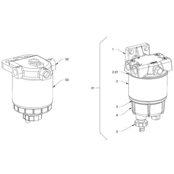 Fuel Filter for Hamm HD10 - 12 (H262) Rollers