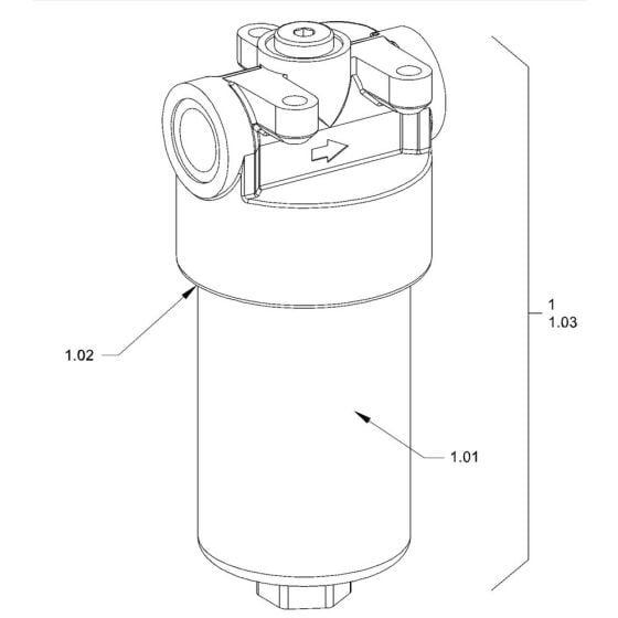 Filter (Hydraulic Oil) for Hamm HD10 - 12 (H262) Rollers