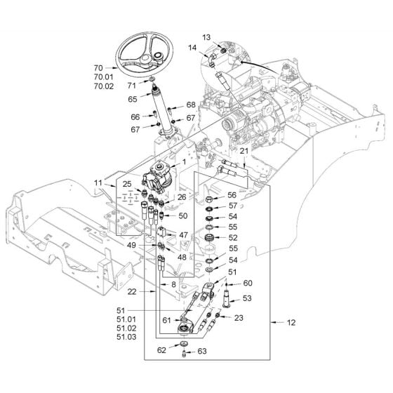 Steering for Hamm HD8 - 10C (H263) Rollers