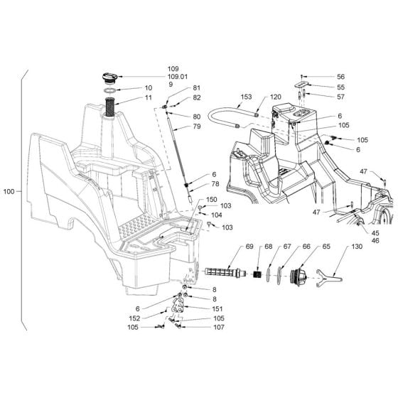 Water System Sprinkling (Version VT) for Hamm HD8 - 10C (H263) Rollers