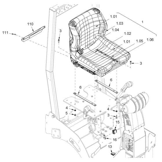 Operators Seat for Hamm HD8 - 10C (H263) Rollers