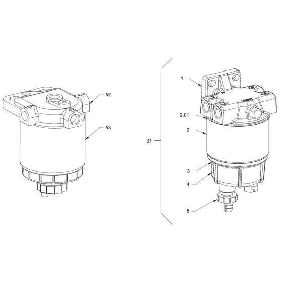 Fuel Filter for Hamm HD8 - 10C (H263) Rollers