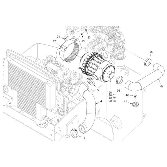 Air Filter System for Hamm HD8 - 10C (H263) Rollers