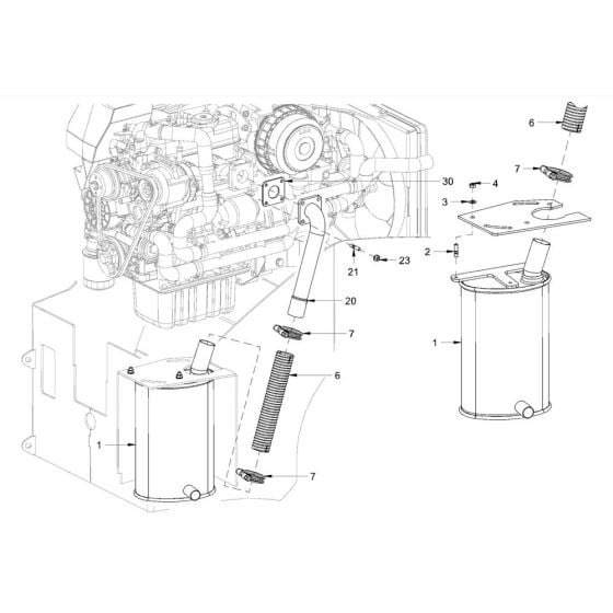 Exhaust System for Hamm HD8 - 10C (H263) Rollers