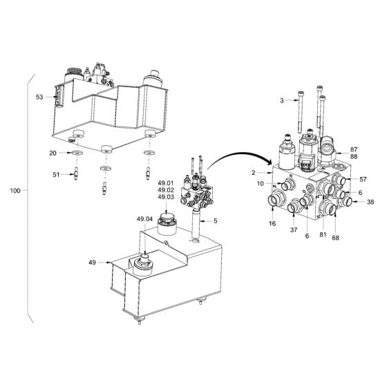 Oil Tank for Hamm HD8 - 10C (H263) Rollers