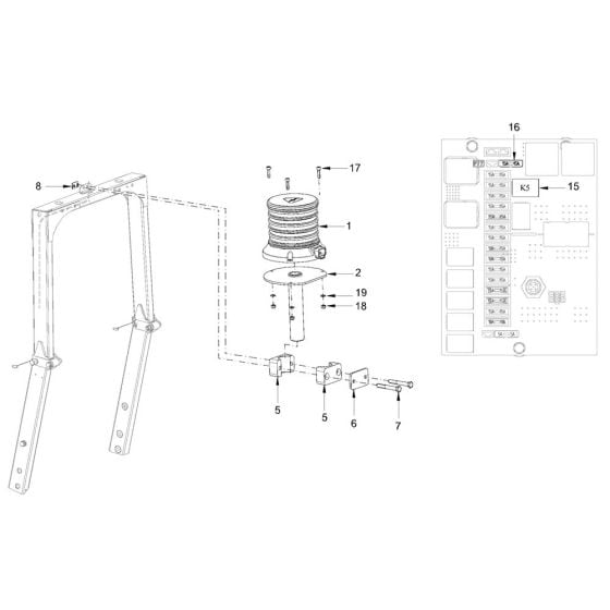 Rotary Beacon for Hamm HD30 -35 (H286) Rollers