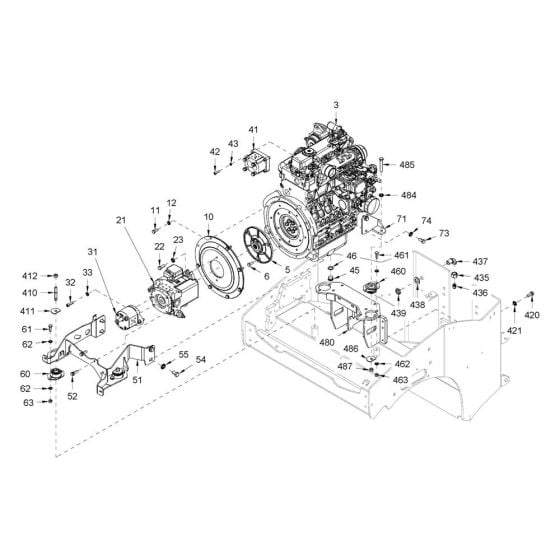 Pump Drive & Engine Assembly for Hamm HD30 -35 (H286) Rollers