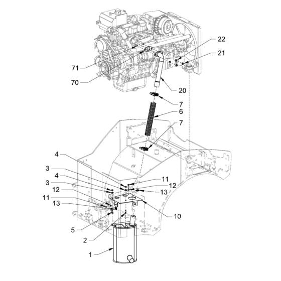 Exhaust System for Hamm HD30 -35 (H286) Rollers