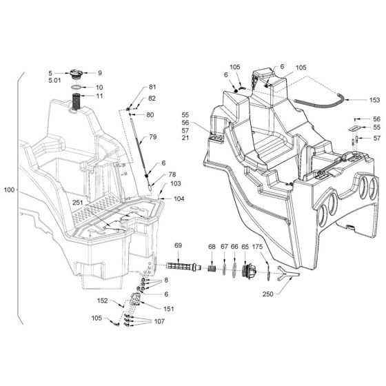 Water System Sprinkling (Version VV/VO) for Hamm HD10E - 12E (H289) Rollers