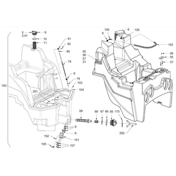 Water System Sprinkling (Version VT/OT) for Hamm HD10E - 12E (H289) Rollers