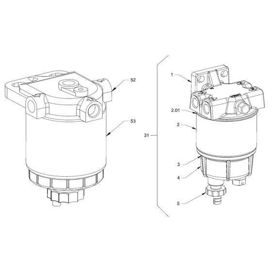 Fuel Filter for Hamm HD50 (H295) Compaction Roller