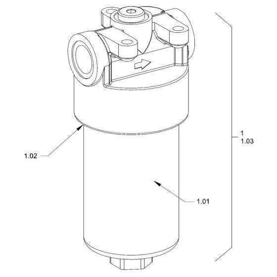 Filter (Hydraulic Oil) for Hamm HD50 (H295) Compaction Roller