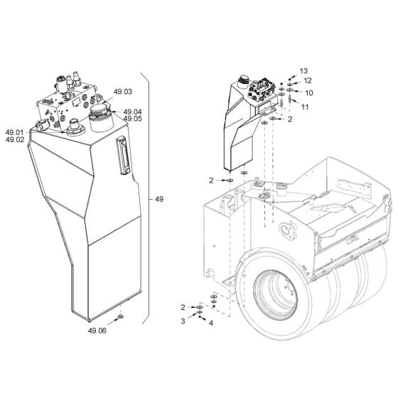 Hydraulic Oil Tank for Hamm HD50 (H295) Compaction Roller