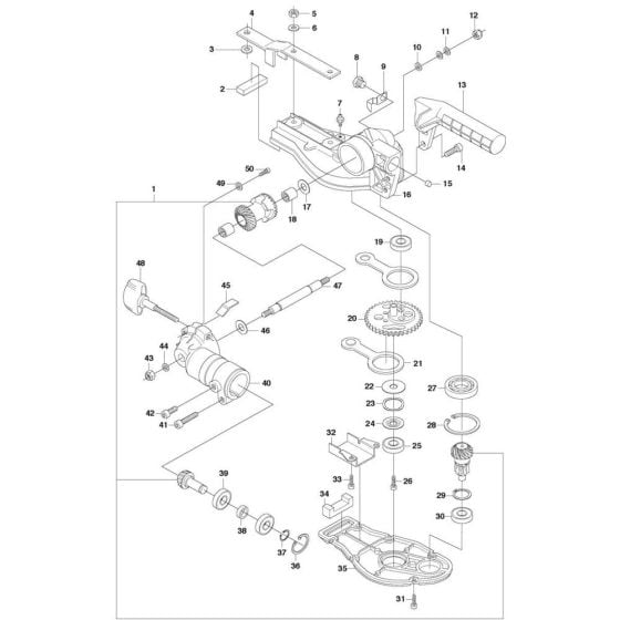 Gear Housing Assembly for Husqvarna HA110 Attachment