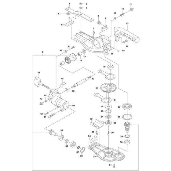 Gear Housing Assembly for Husqvarna HA850 Attachment