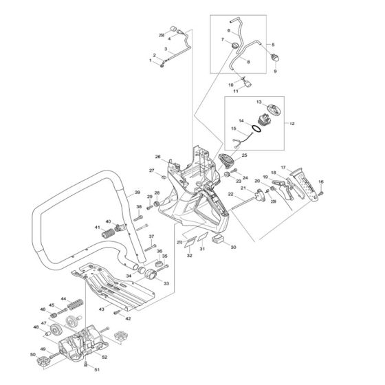 Handle Assembly for Makita EK7651H Disc Cutter