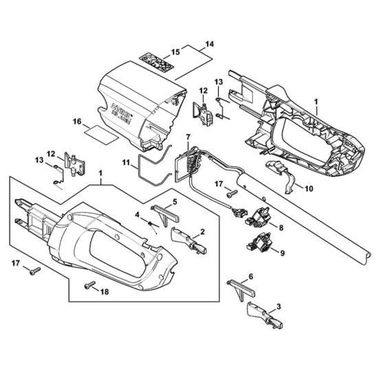 Handle Housing Assembly for Stihl HLA 85 Hedge Trimmer