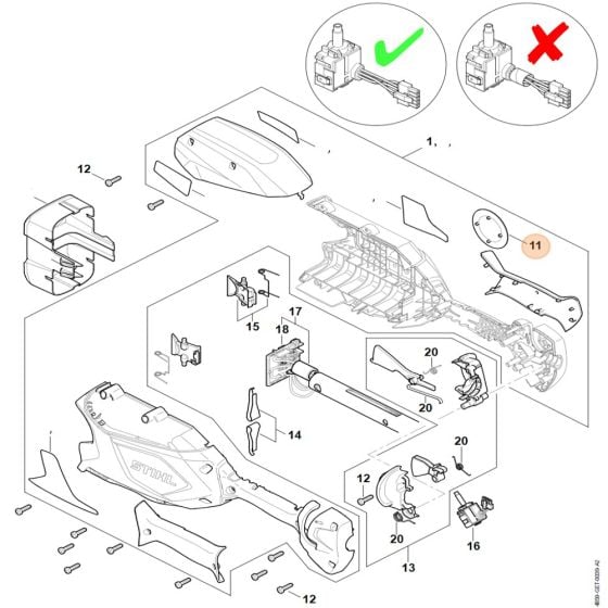 Handle Housing for Stihl HLA 86 S/N-443381483 Hedge Trimmer