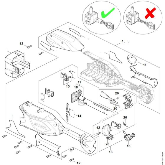 Handle Housing for Stihl HLA 86 S/N-443397592 Hedge Trimmer