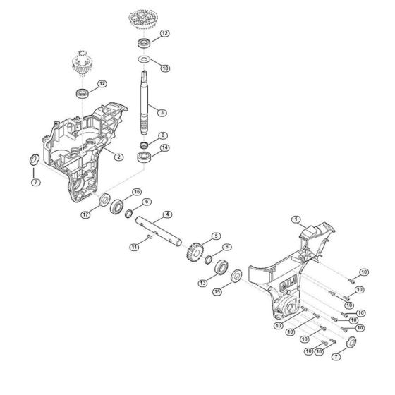 Gearbox Assembly  for Stihl/ Viking HB 445.1 R HB Tillers