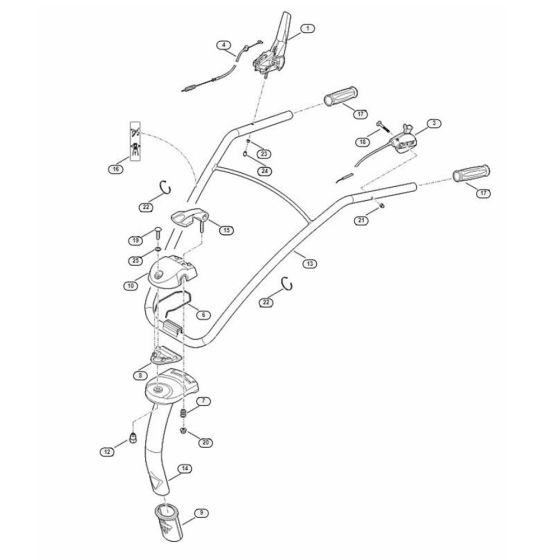 Handle Assembly  for Stihl/ Viking HB 445.2 HB Tillers