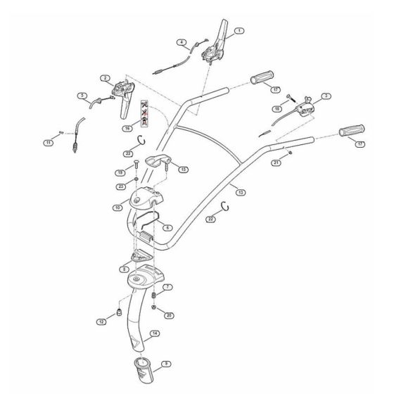 Handle Assembly  for Stihl/ Viking HB 560.1 HB Tillers