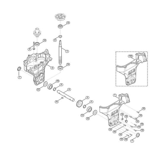 Gear Box Assembly  for Stihl/ Viking HB 560.1 HB Tillers