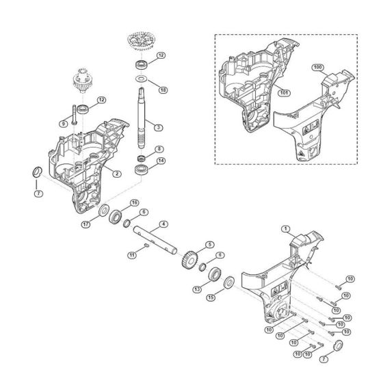 Gear Box  for Stihl/ Viking HB 585.0 HB Tillers