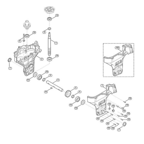 Gear Box Assembly  for Stihl/ Viking HB 585.1 HB Tillers