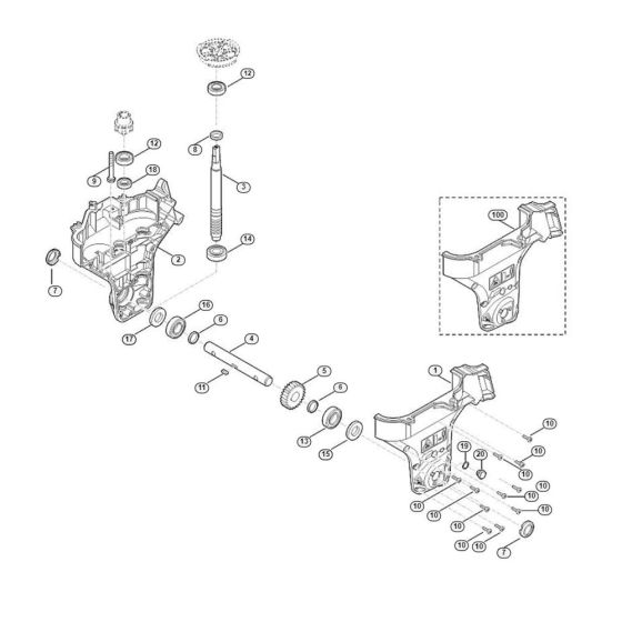 Gear Box Assembly for Stihl/ Viking HB 685.1 HB Tillers