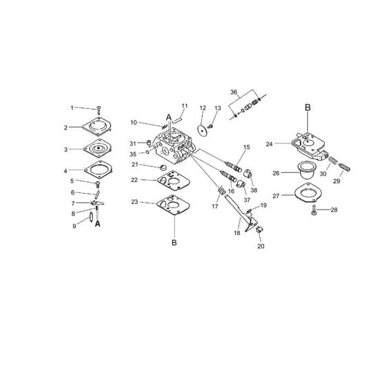 Carburettor (S/N 36024181 and after) for ECHO HC-1500 Hedgetrimmer