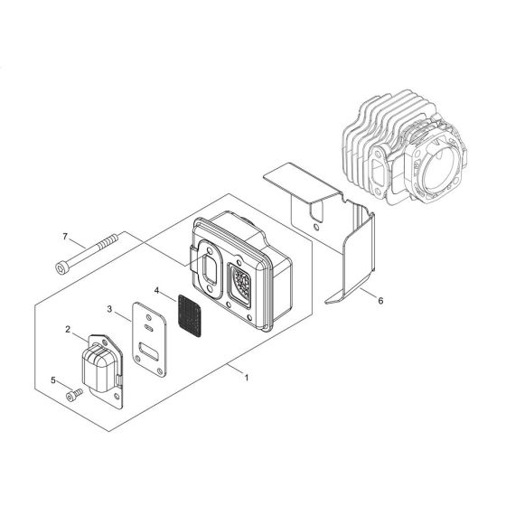 Muffler for ECHO HC-2020 Hedgetrimmer