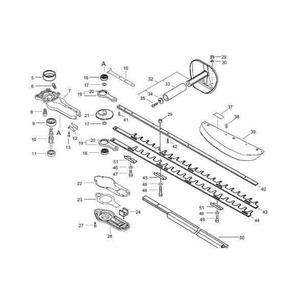 Gear Case, Cutter for ECHO HC-30ES Hedgetrimmer