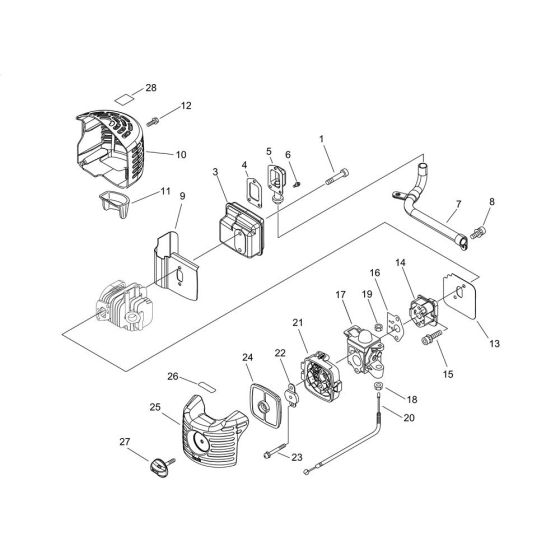 Air Cleaner, Carburettor, Muffler for ECHO HC-341ES Hedgetrimmer