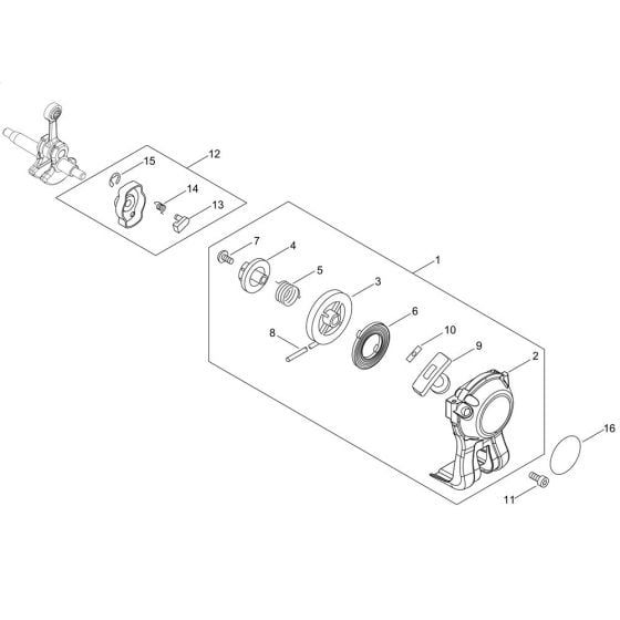 Recoil Starter, Pully for ECHO HCA-236ES-LW Hedgetrimmer