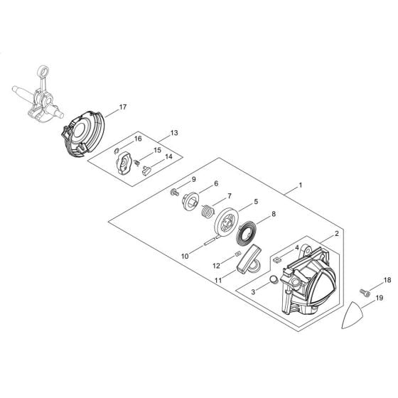 Recoil Starter, Pully for ECHO HCA-2620ES-HD Hedgetrimmer