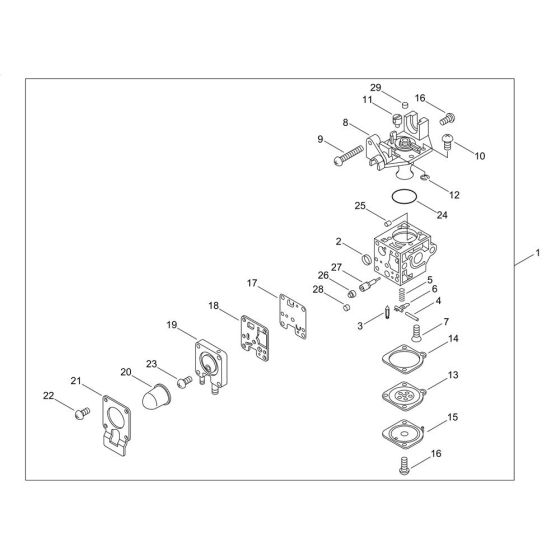 Carburettor for ECHO HCA-265ES-HD Hedgetrimmer