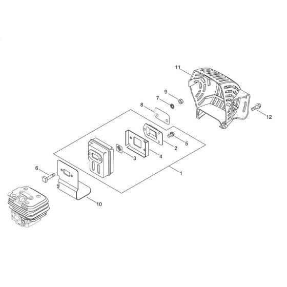 Muffler for ECHO HCA-265ES-HD Hedgetrimmer