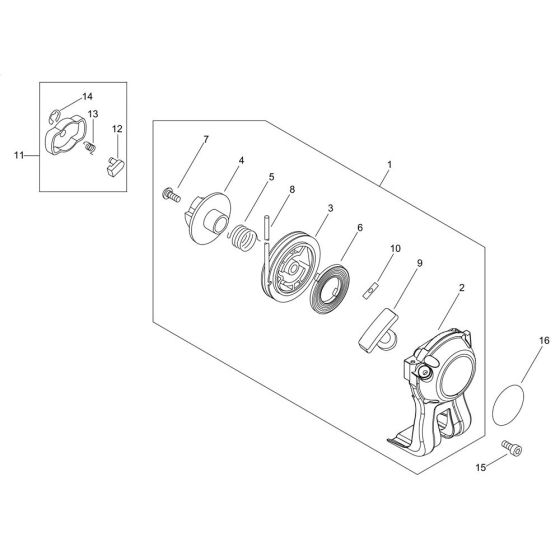 Recoil Starter, Pully for ECHO HCAS-235ES-LW Hedgetrimmer