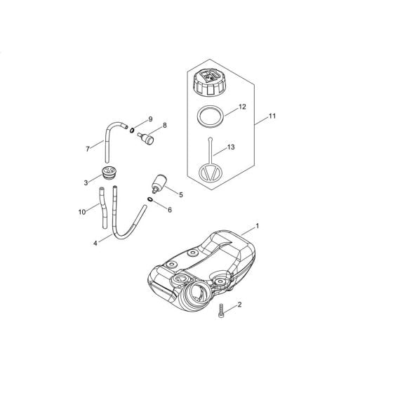 Fuel Tank for ECHO HCAS-236ES-LW Hedgetrimmer