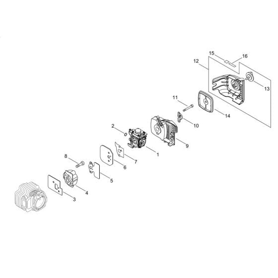 Air Cleaner, Carburettor for ECHO HCR-185ES Hedgetrimmer