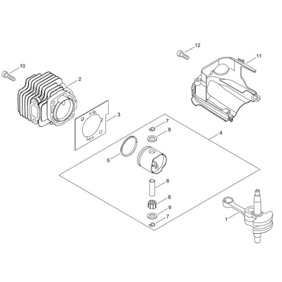 Cylinder, Piston, Crankshaft for ECHO HCS-2810ES Hedgetrimmer