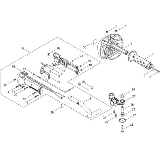 Main Pipe, Handle for ECHO HCS-2810ES Hedgetrimmer