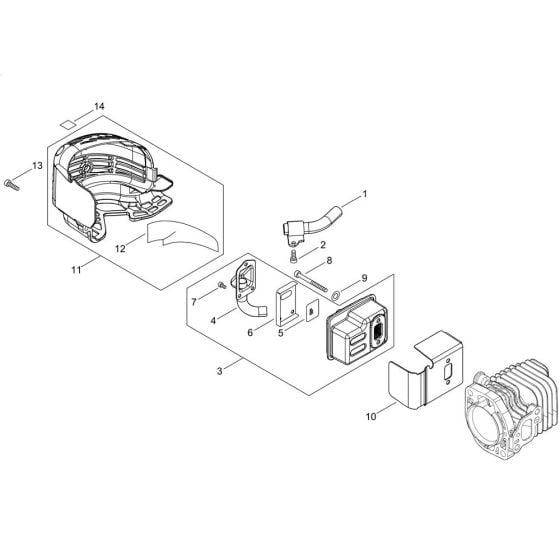 Muffler for ECHO HCS-2810ES Hedgetrimmer