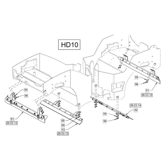 Scraper Smooth Roller Drum (Version HD 10) for Hamm HD10 (H171) Compaction Roller