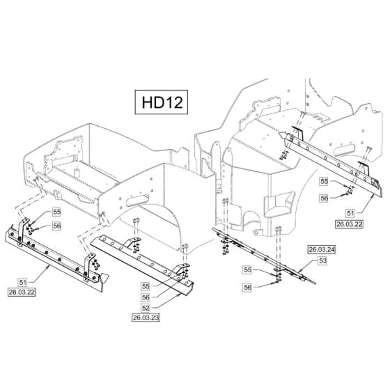 Scraper Smooth Roller Drum (Version HD 12) for Hamm HD10 - 12 (H171) Compaction Roller