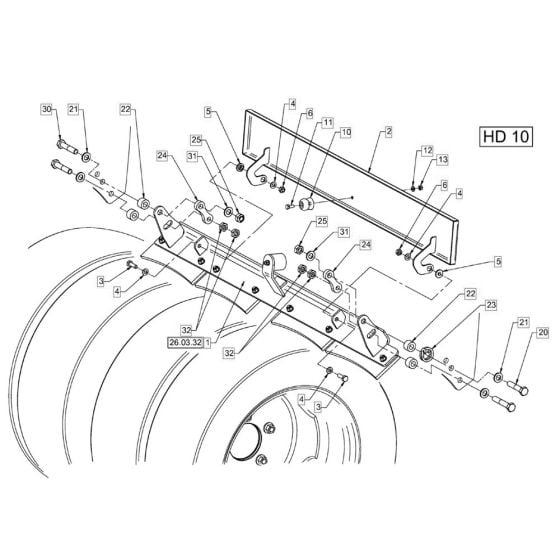 Scraper Tyres (Version HD 10) for Hamm HD10 - 12 (H171) Compaction Roller