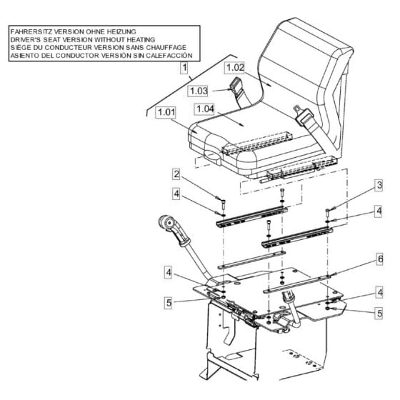 Operators Seat for Hamm HD10 - 12 (H171) Compaction Roller