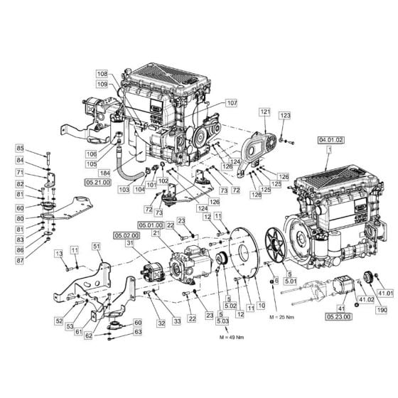 Pump Drive & Engine Assembly for Hamm HD10 - 12 (H171) Compaction Roller